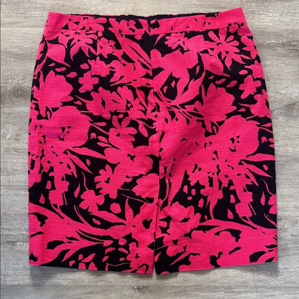 J. CREW Floral Pencil Linen-Like Slit Lined Skirt 14 - Picture 7 of 7